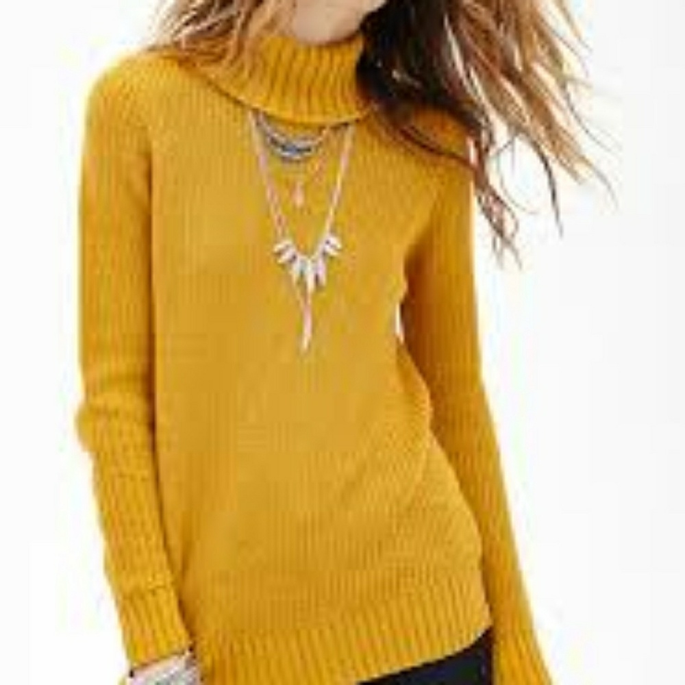 Orange ribbed turtleneck